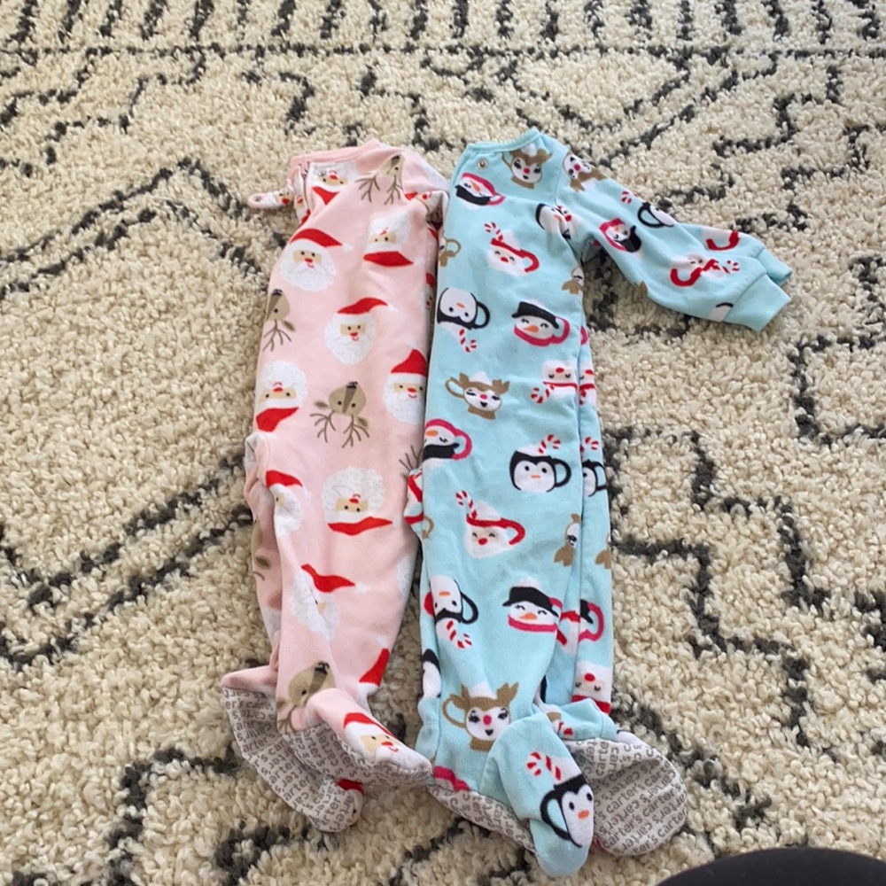 Carter’s set of two flannel Christmas pajamas 18mo